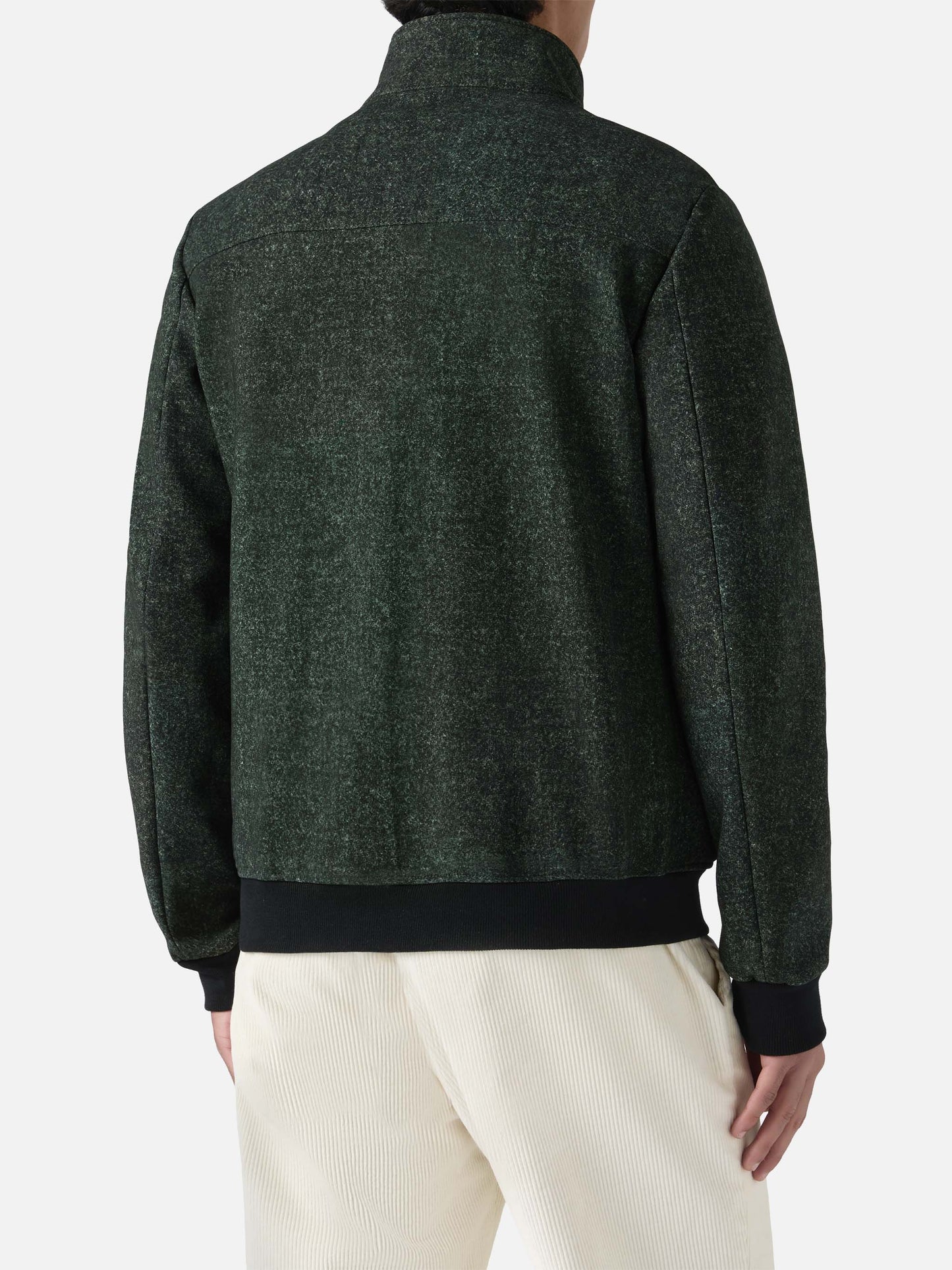 Thermo jacket Byron with melange grey wooly print