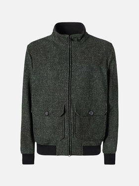 Thermo jacket Byron with melange grey wooly print
