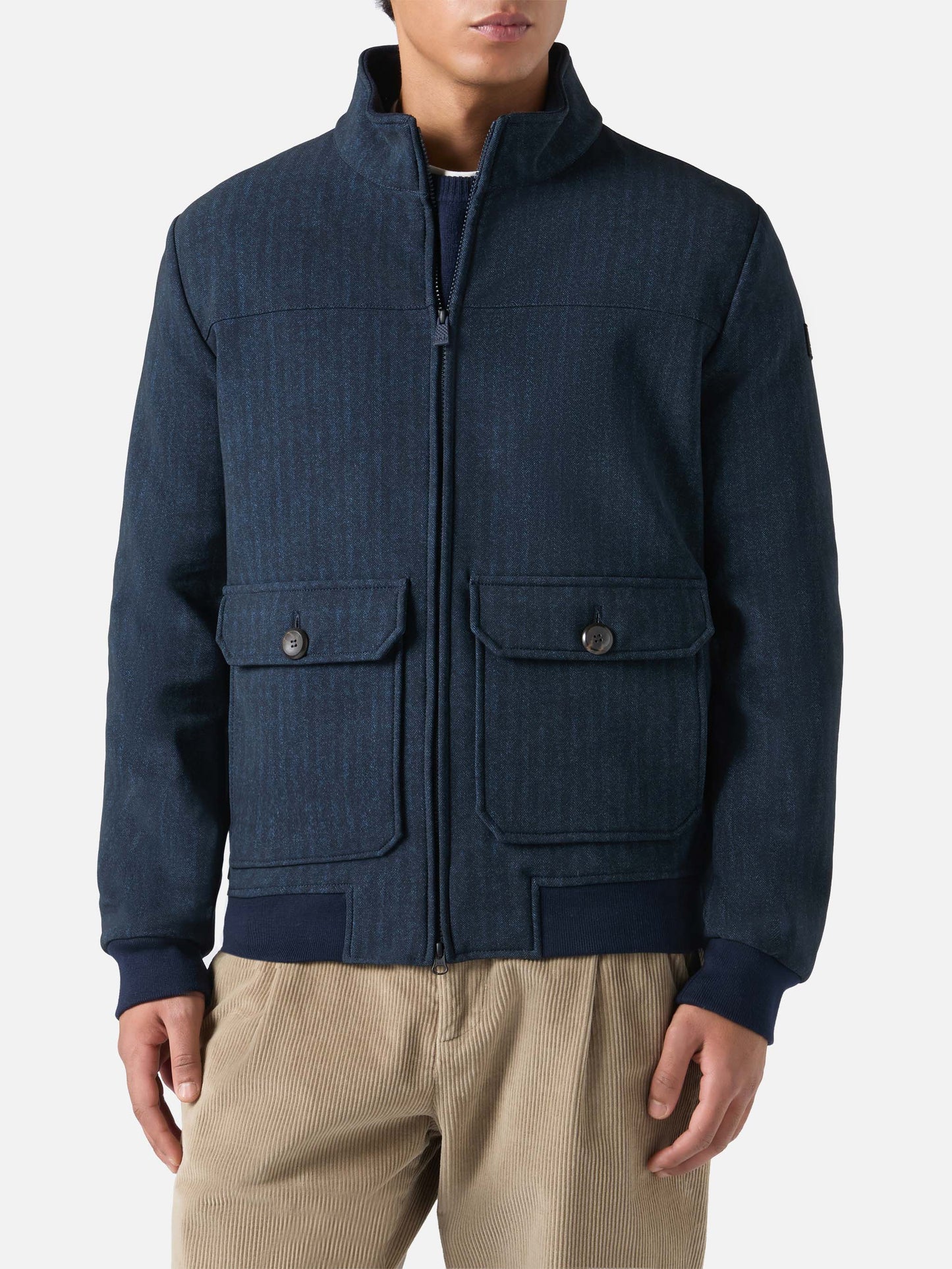 Giacca termica Byron con stampa spigata blu