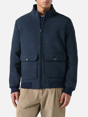 Giacca termica Byron con stampa spigata blu