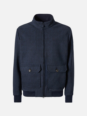 Giacca termica Byron con stampa spigata blu