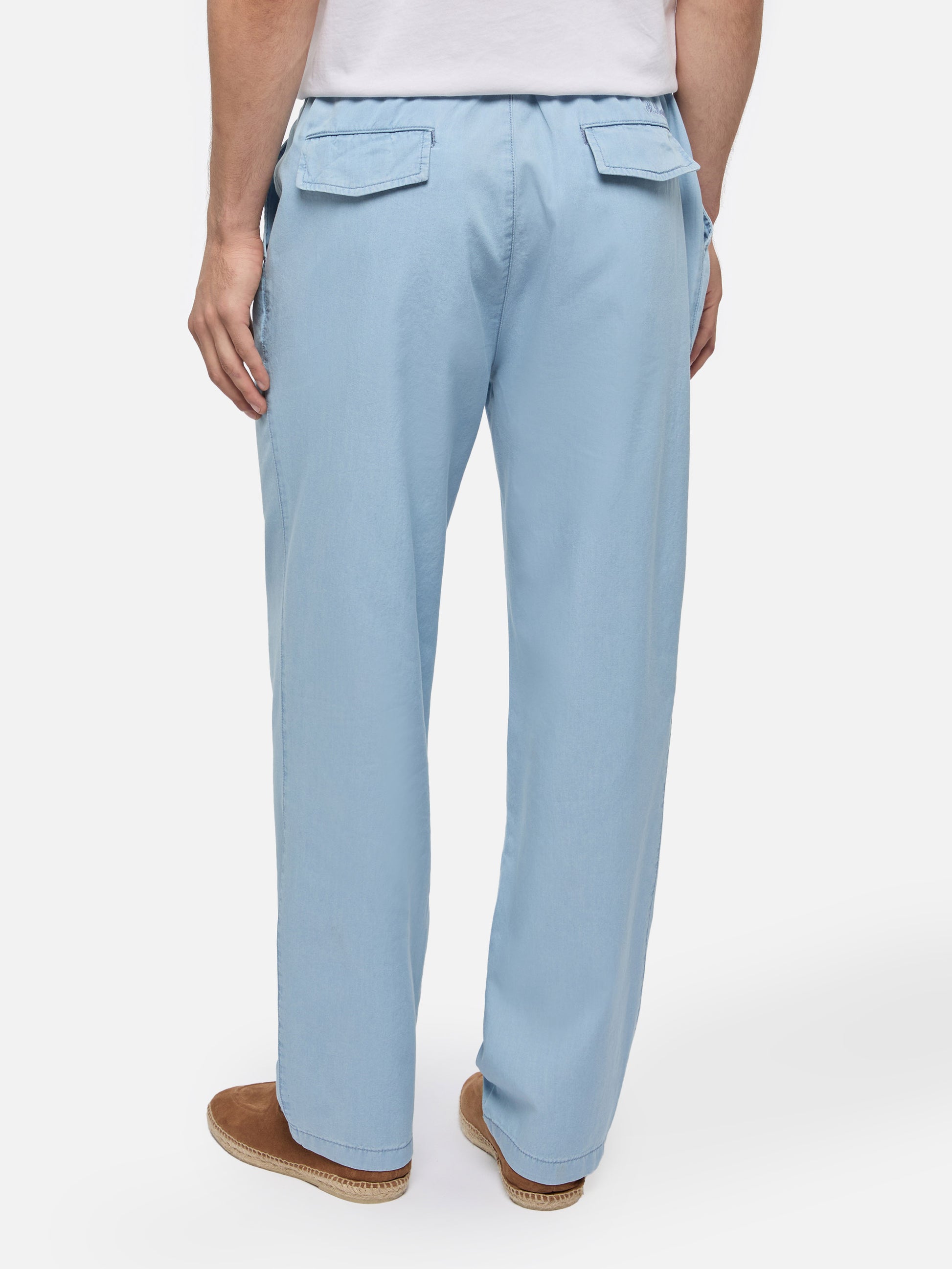 Calais denim blue chambray pants with drawstring - MC2 Saint Barth