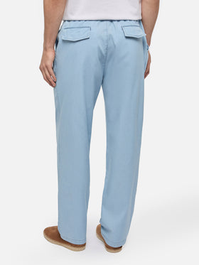 Calais denim blue chambray pants with drawstring - MC2 Saint Barth