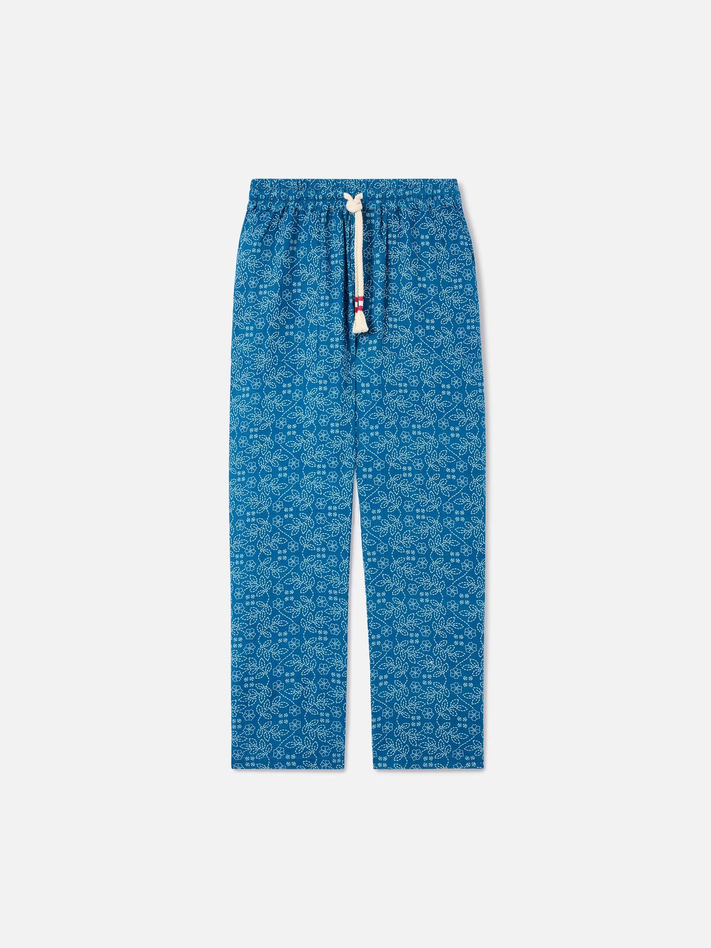 Pantalones de lino sashiko azul Calais 