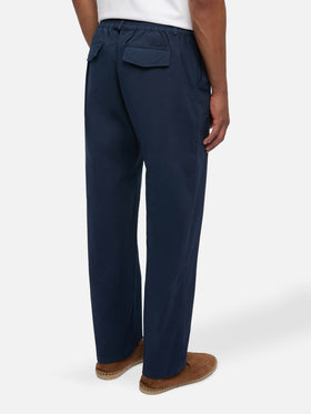 Marineblaue Baumwollhose Calais mit Kordelzug