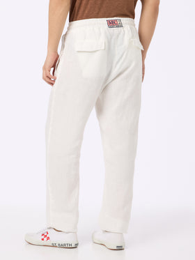White linen pants Calais with drawstring - MC2 Saint Barth