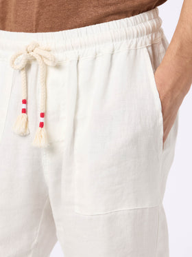 White linen pants Calais with drawstring - MC2 Saint Barth