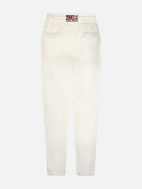 White linen pants Calais with drawstring - MC2 Saint Barth