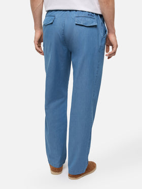 Calais denim blue chambray pants with drawstring - MC2 Saint Barth