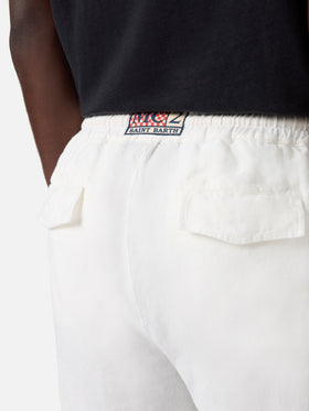 Pantalone Calais lungo bianco in puro lino
