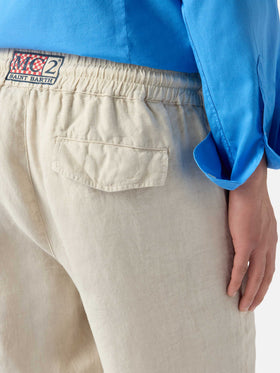 Pantalone Calais lungo girgio chiaro in puro lino