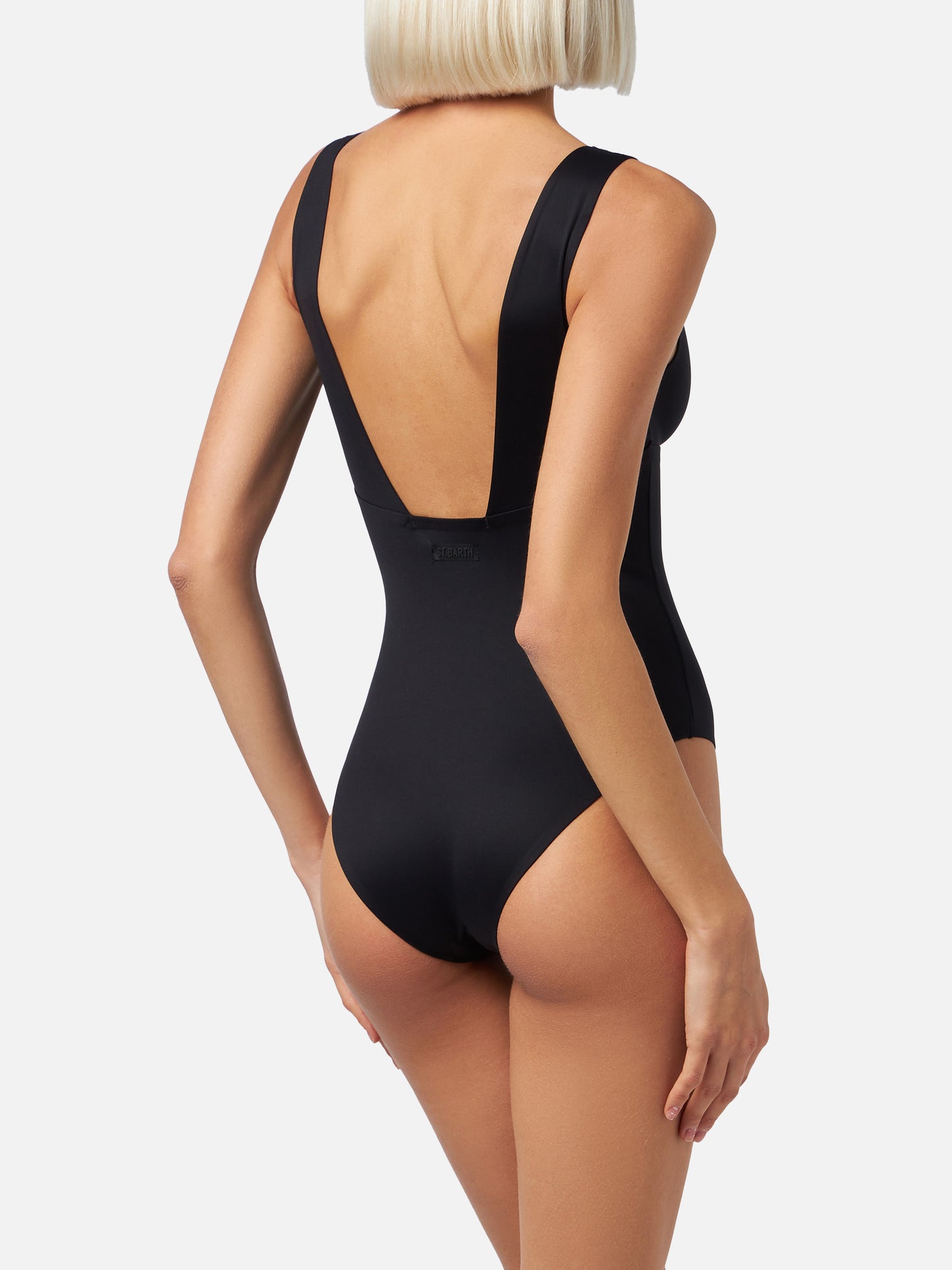 Calliope black heat-sealed one-piece swimsuit
