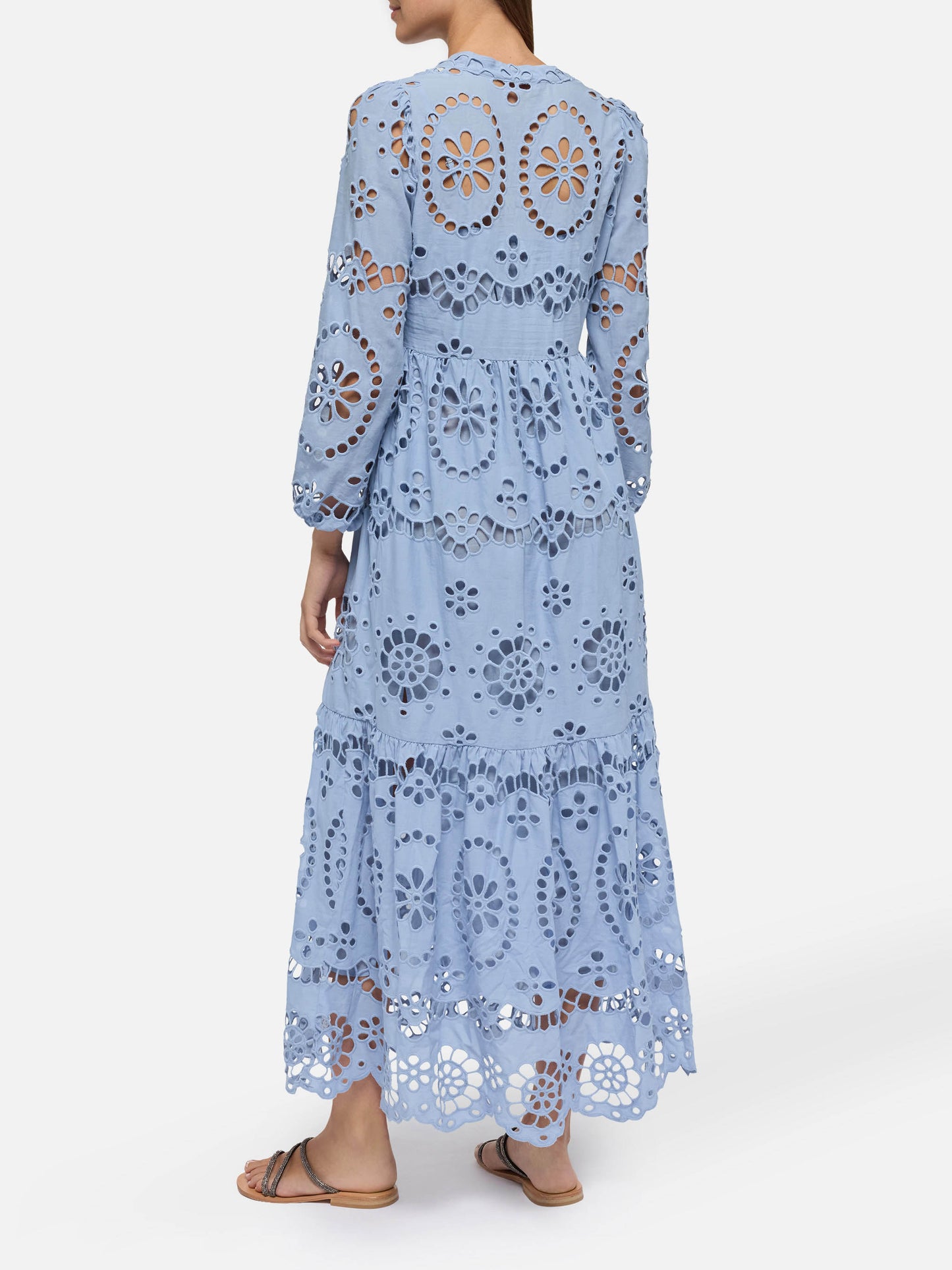 Sylvia avio blue Sangallo lace dress - MC2 Saint Barth