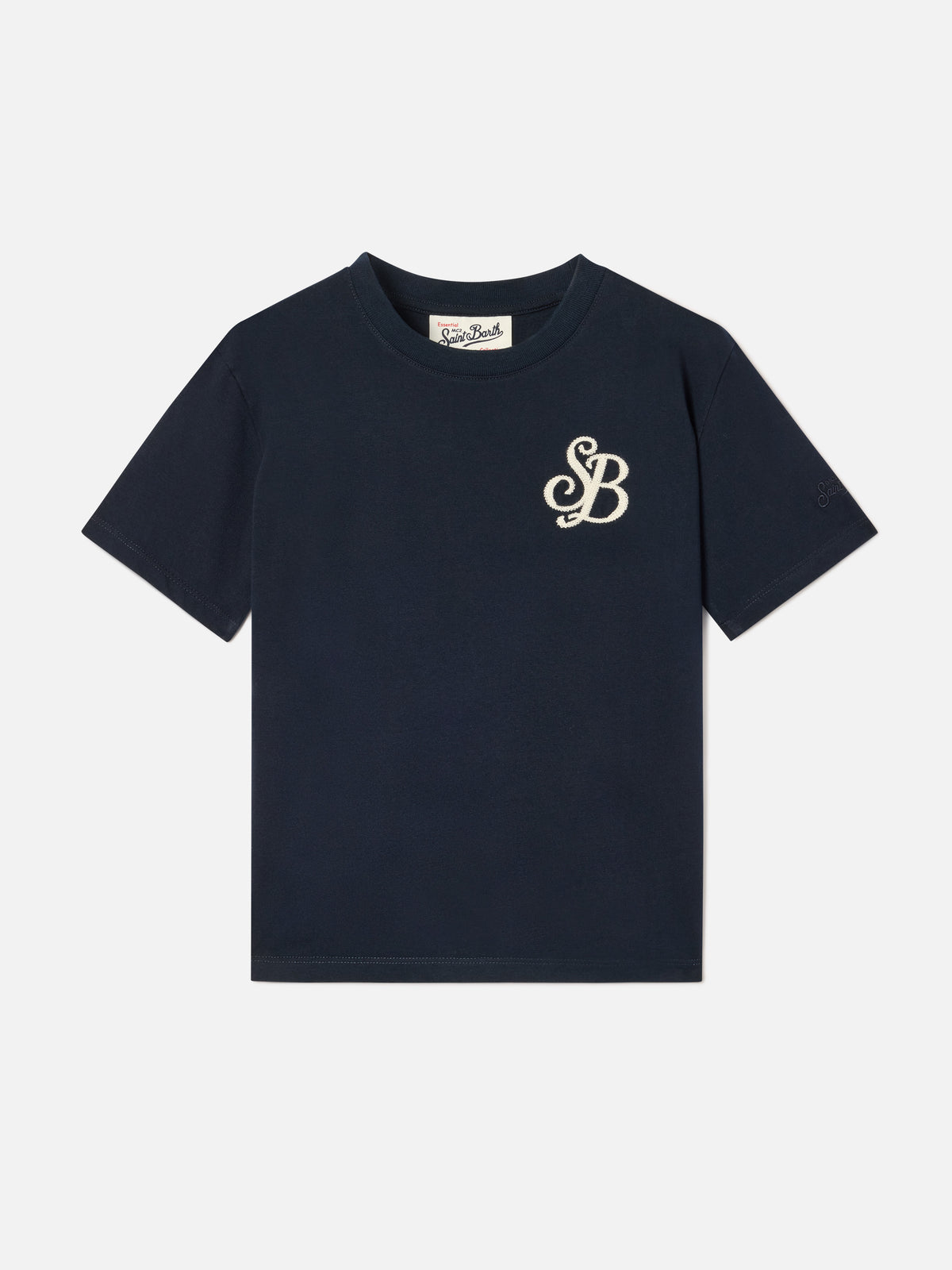 T-shirt en coton biologique marine blue Cameron avec monogramme SB Legacy 