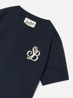 T-shirt en coton biologique marine blue Cameron avec monogramme SB Legacy 