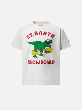 T-shirt in cotone pesante Cameron con stampa dinosauro skater