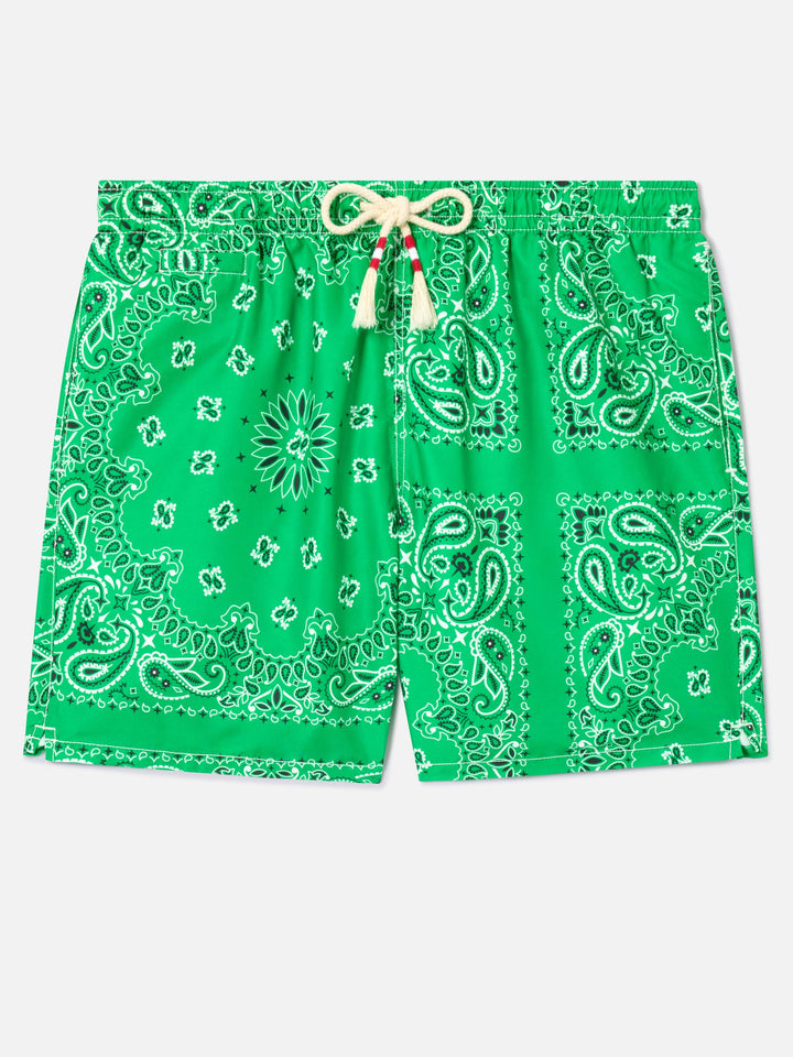Costume mare Caprese stampa bandana verde