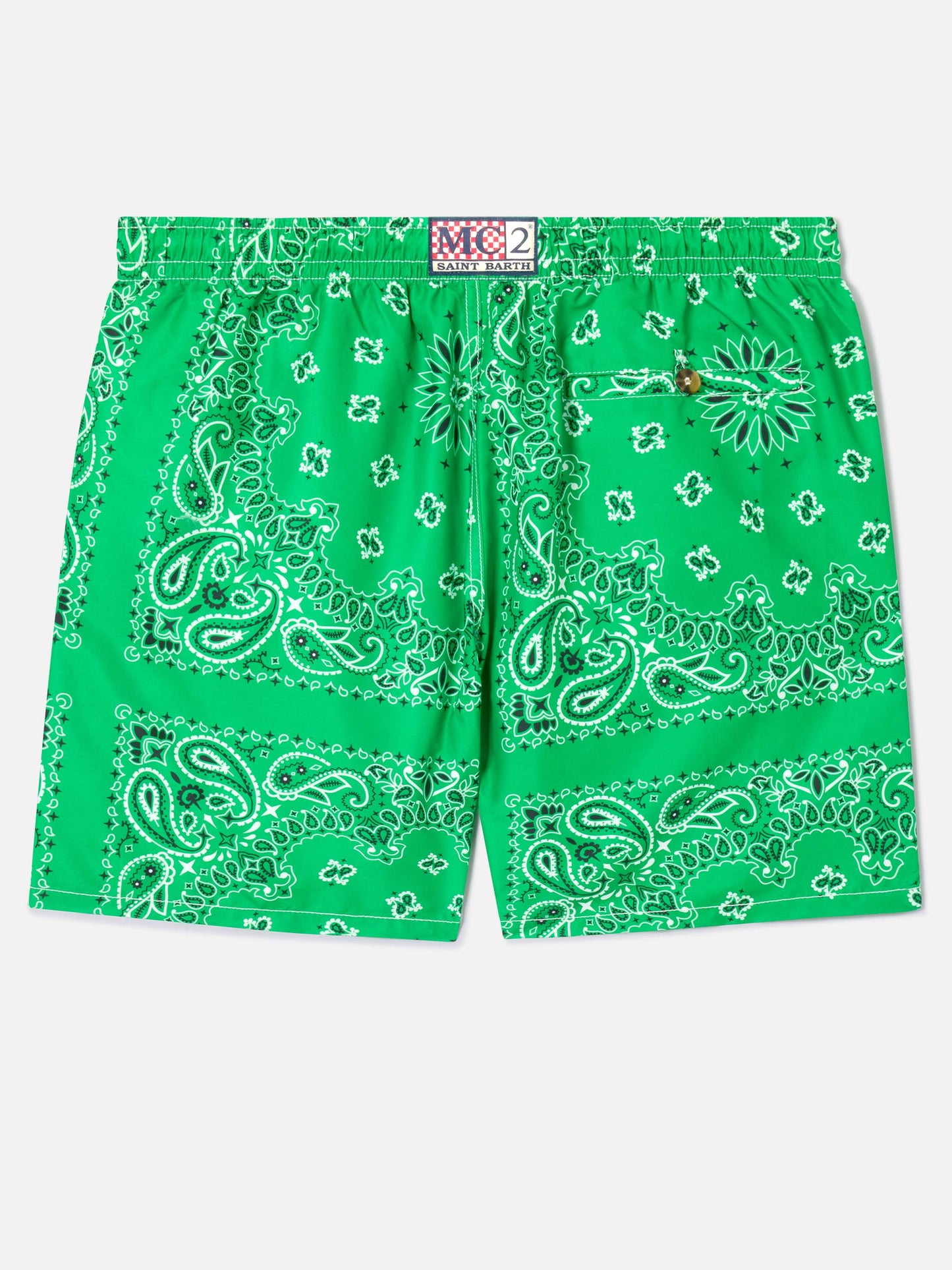Short de bain Caprese à bandana vert 