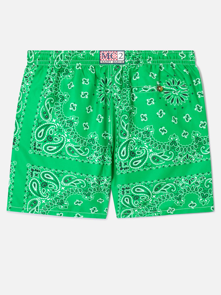 Costume mare Caprese stampa bandana verde