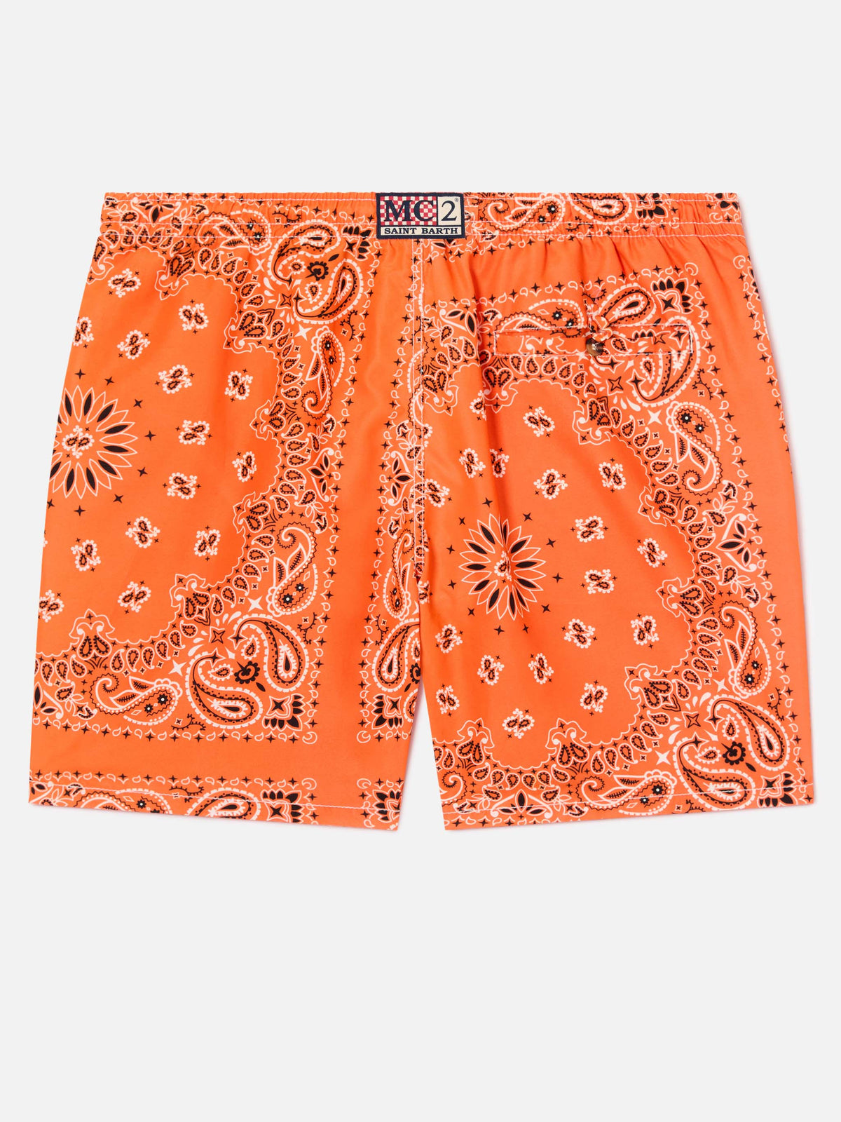 Costume mare Caprese stampa bandana arancione