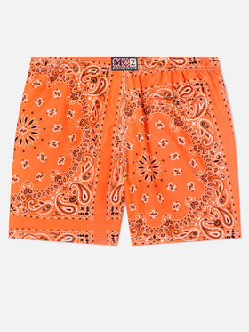 Costume mare Caprese stampa bandana arancione