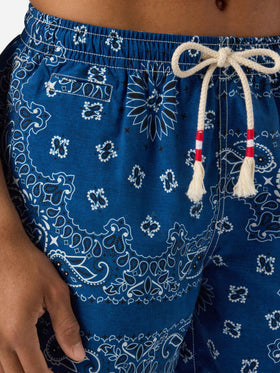 Costume mare Caprese con stampa bandana blu navy