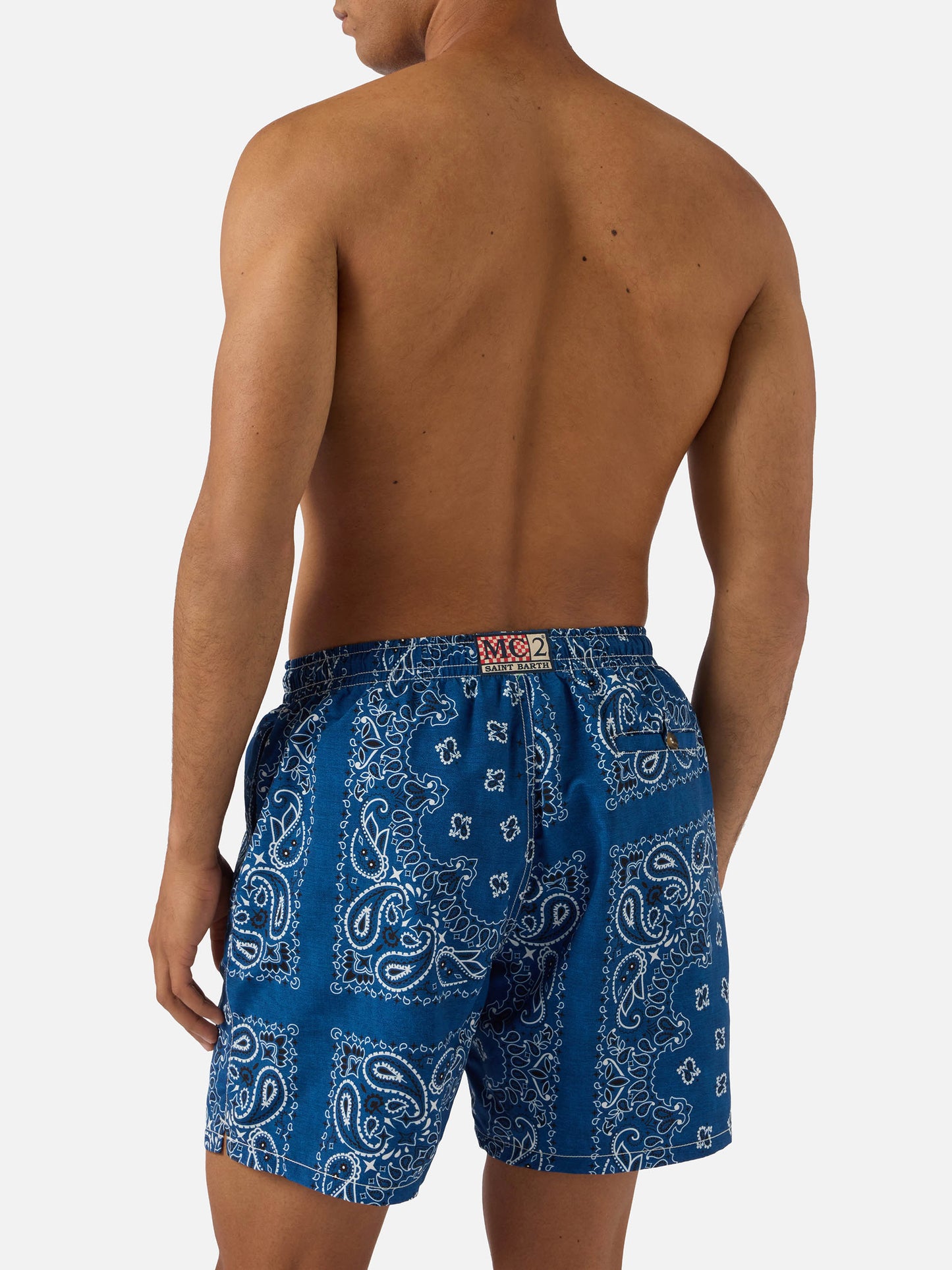 Costume mare Caprese con stampa bandana blu navy