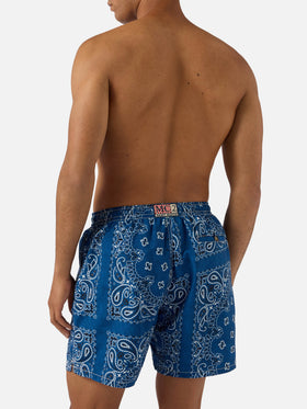 Costume mare Caprese con stampa bandana blu navy