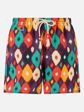 Man mid-length multicolor ikat swim-shorts Caprese - MC2 Saint Barth
