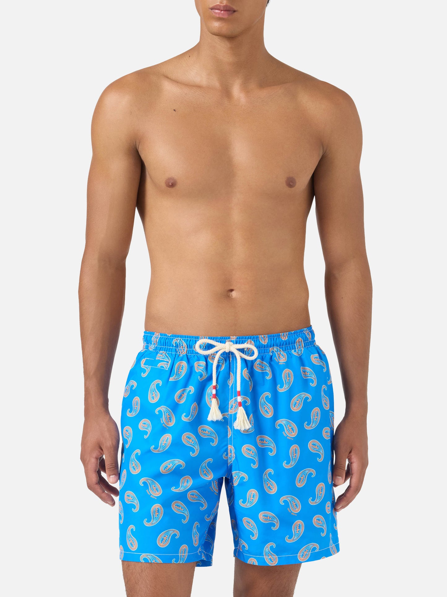 Caprese-Badeshorts in Bluette mit Paisley-Muster 