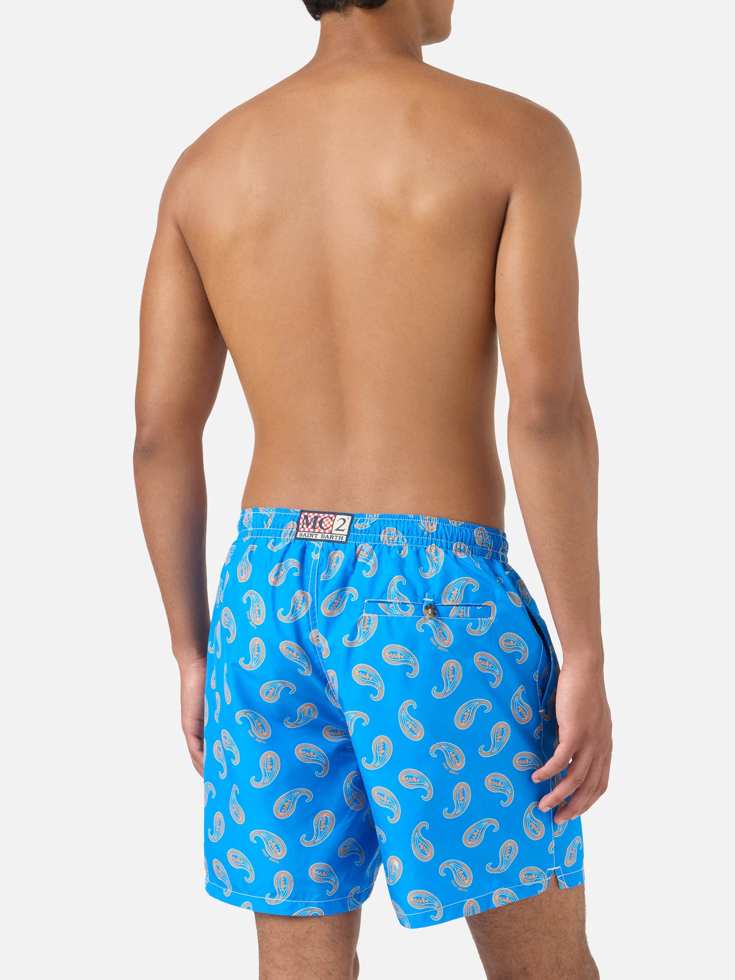 Caprese-Badeshorts in Bluette mit Paisley-Muster 
