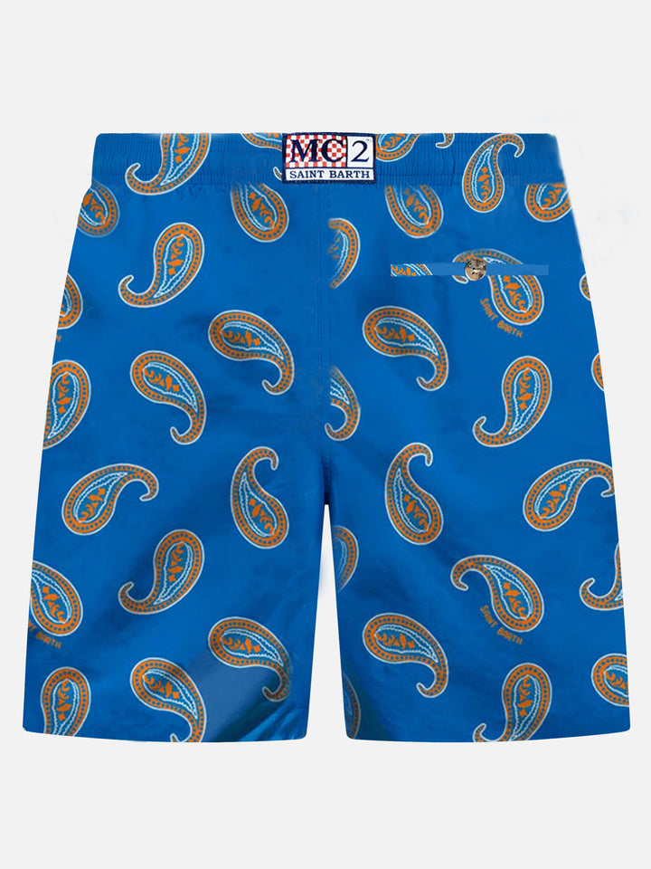 Man swim shorts with paisley print - MC2 Saint Barth