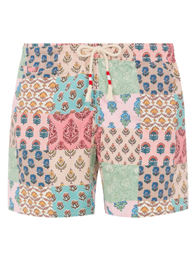 Mid-length swim-shorts Caprese with flower patch print - MC2 Saint Barth