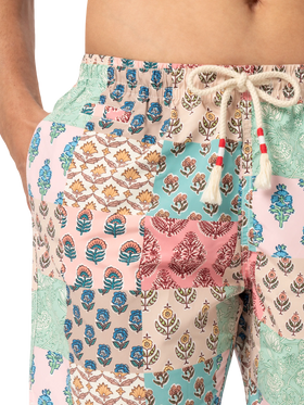 Mid-length swim-shorts Caprese with flower patch print - MC2 Saint Barth
