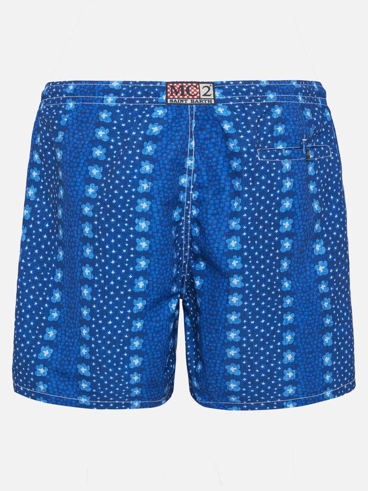 Mid-length swim-shorts Caprese with flower print - MC2 Saint Barth