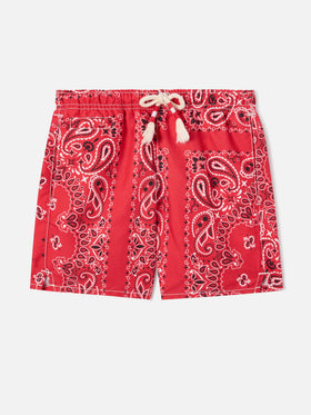 Bañador corto para niño con estampado bandanna 