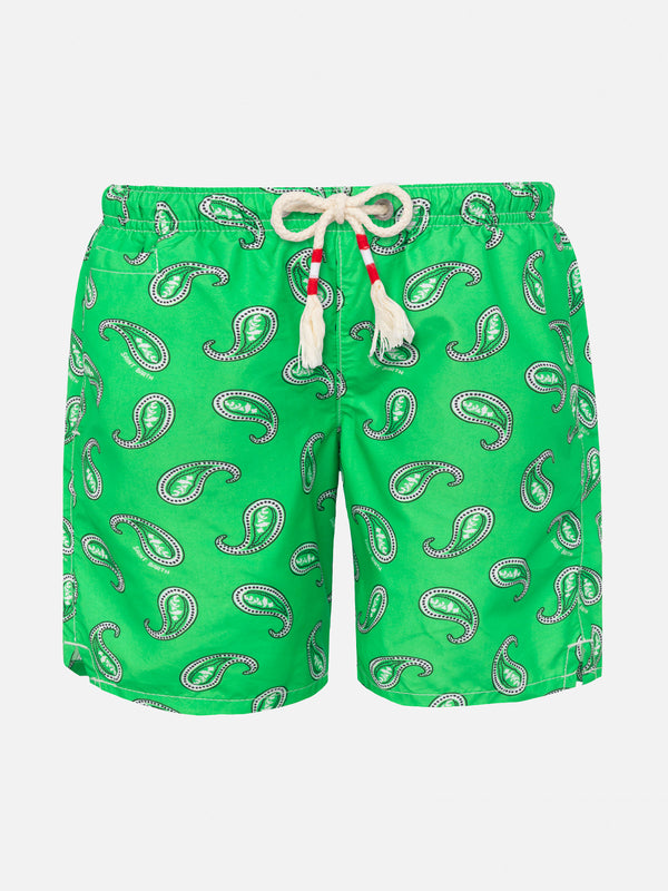 Boy swim shorts with paisley print