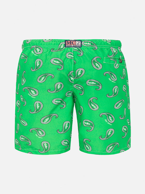 Boy swim shorts with paisley print