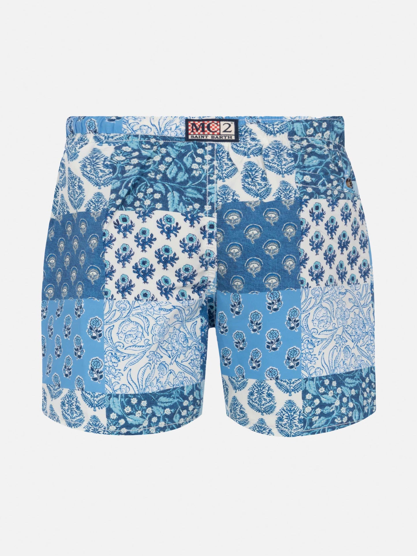 Mid-length swim-shorts Caprese Jr with floral print - MC2 Saint Barth