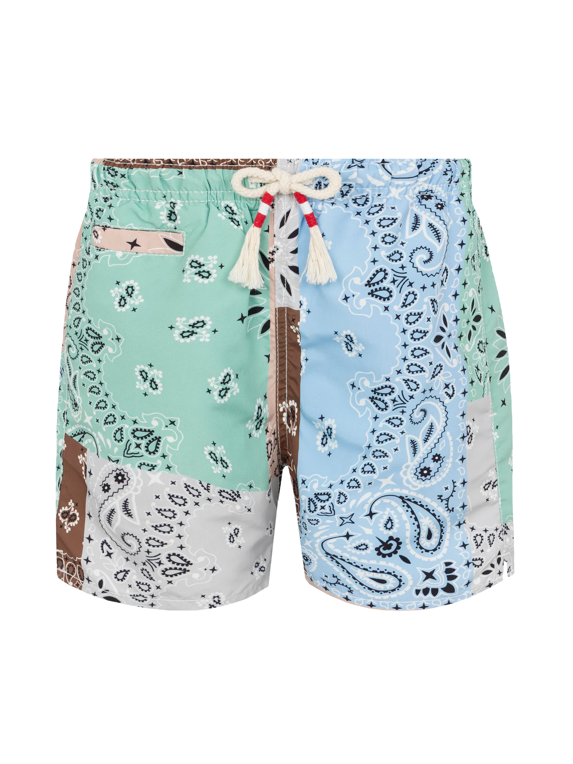 Mid-length swim-shorts Caprese Jr with bandanna patch print - MC2 Saint Barth