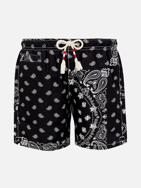 Mid-length swim-shorts Caprese Jr with bandanna print