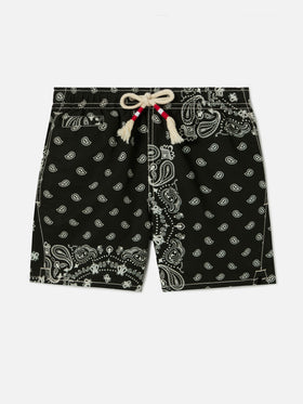 Costume Caprese Jr con stampa bandana nera