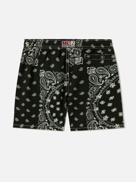 Costume Caprese Jr con stampa bandana nera