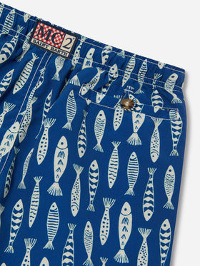 Costume Caprese Jr con stampa sardine