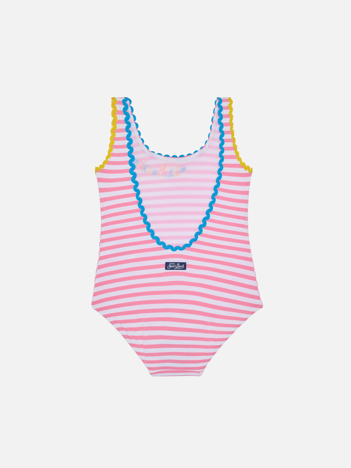 Girl one piece swimsuit with embroidery - MC2 Saint Barth