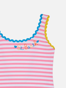 Girl one piece swimsuit with embroidery - MC2 Saint Barth