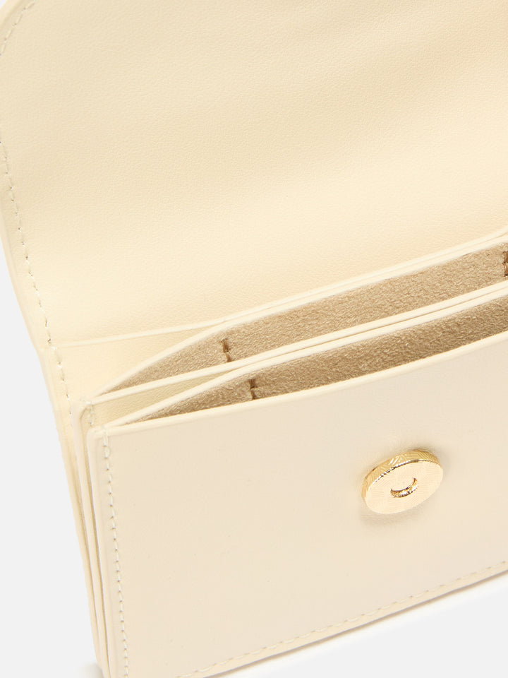 Portacarte Card Holder in pelle bianca