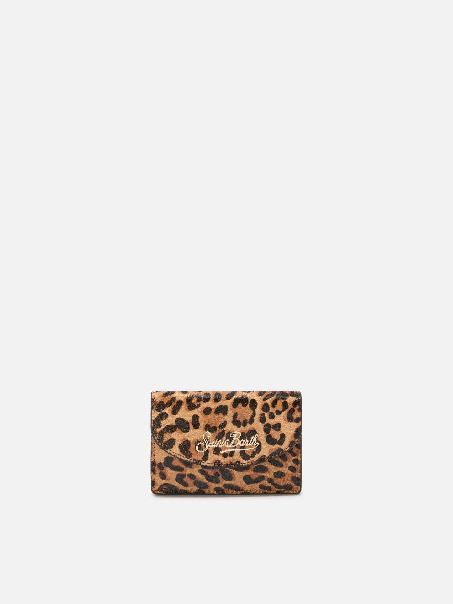 Portacarte Card Holder in pelle spazzolata e cavallino leopardato