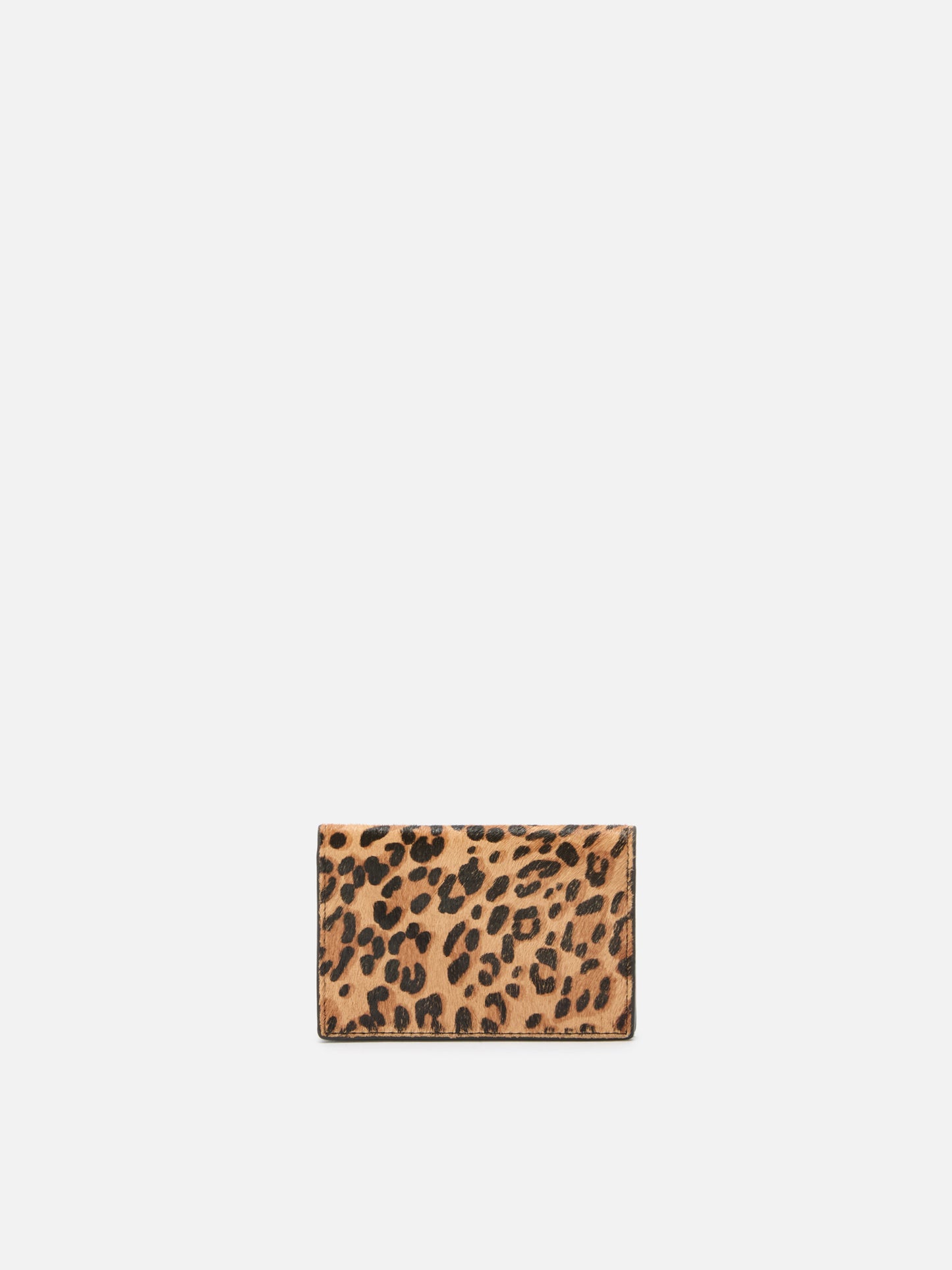 Portacarte Card Holder in pelle spazzolata e cavallino leopardato