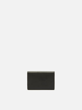 Tarjetero de piel negra con estampado del logo 